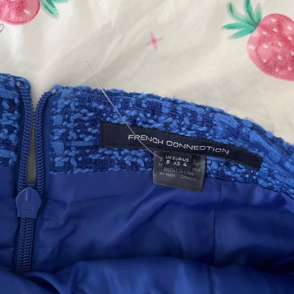 French Connection Blue Tweed Skirt - Picture 2 of 2